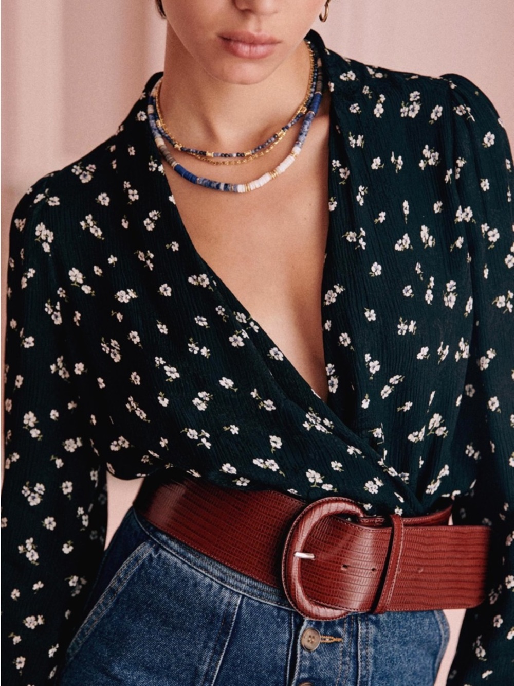 Sezane Abélia Blouse Jacquard Bicolore - Size 36